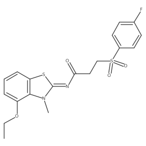 (E)-N-(4-ethoxy-3-methylbenzo[d]thiazol-2(3H)-ylidene)-3-((4-fluorophenyl)sulfonyl)propanamide结构式