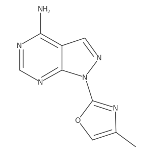 1-(4-methyloxazol-2-yl)-1H-pyrazolo[3,4-d]pyrimidin-4-ylamine结构式