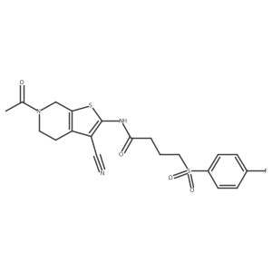 N-(6-acetyl-3-cyano-4,5,6,7-tetrahydrothieno[2,3-c]pyridin-2-yl)-4-((4-fluorophenyl)sulfonyl)butanamide结构式