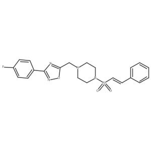 1-{[3-(4-Fluorophenyl)-1,2,4-oxadiazol-5-yl]methyl}-4-(2-phenylethenesulfonyl)piperazine结构式