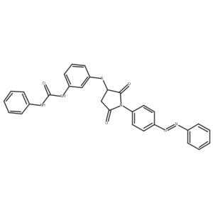 N-{3-[(2,5-dioxo-1-{4-[(E)-phenyldiazenyl]phenyl}pyrrolidin-3-yl)thio]phenyl}-N'-phenylurea结构式