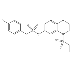 N-(1-(ethylsulfonyl)-1,2,3,4-tetrahydroquinolin-7-yl)-1-(4-fluorophenyl)methanesulfonamide结构式