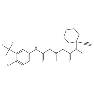 2-[({[4-chloro-3-(trifluoromethyl)phenyl]carbamoyl}methyl)(methyl)amino]-N-(1-cyanocyclohexyl)-N-methylacetamide结构式