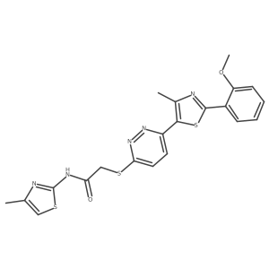 2-((6-(2-(2-methoxyphenyl)-4-methylthiazol-5-yl)pyridazin-3-yl)thio)-N-(4-methylthiazol-2-yl)acetamide结构式