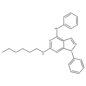N~6~-(3-ethoxypropyl)-N~4~,1-diphenyl-1H-pyrazolo[3,4-d]pyrimidine-4,6-diamine Structure