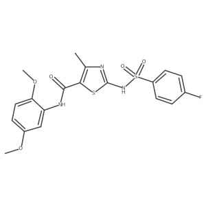 5-Thiazolecarboxamide, N-(2,5-dimethoxyphenyl)-2-[[(4-fluorophenyl)sulfonyl]amino]-4-methyl-结构式