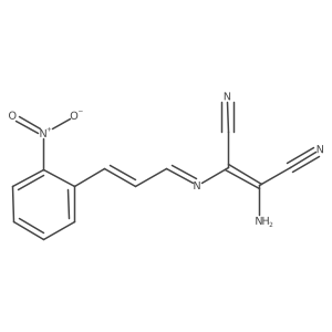 (2Z)-2-amino-3-[(E)-[(2E)-3-(2-nitrophenyl)prop-2-en-1-ylidene]amino]but-2-enedinitrile结构式