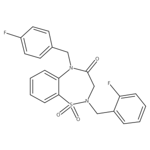 2-(2-fluorobenzyl)-5-(4-fluorobenzyl)-2,3-dihydrobenzo[f][1,2,5]thiadiazepin-4(5H)-one 1,1-dioxide Structure