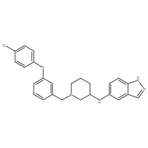 N-[1-[3-(4-Chlorophenoxy)benzyl]piperidin-3-yl]-1H-indazol-5-amine Structure