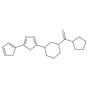 Cyclopentyl(3-(5-(thiophen-2-yl)-1,3,4-oxadiazol-2-yl)piperidin-1-yl)methanone Structure