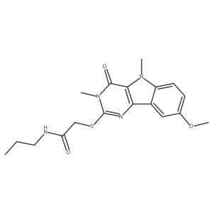 2-({8-methoxy-3,5-dimethyl-4-oxo-3H,4H,5H-pyrimido[5,4-b]indol-2-yl}sulfanyl)-N-propylacetamide结构式