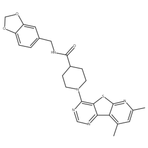 N-[(2H-1,3-benzodioxol-5-yl)methyl]-1-{11,13-dimethyl-8-thia-3,5,10-triazatricyclo[7.4.0.0^{2,7}]trideca-1(13),2(7),3,5,9,11-hexaen-6-yl}piperidine-4-carboxamide Structure