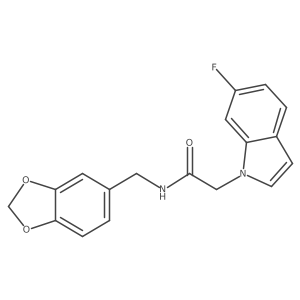 N-(1,3-benzodioxol-5-ylmethyl)-2-(6-fluoro-1H-indol-1-yl)acetamide Structure