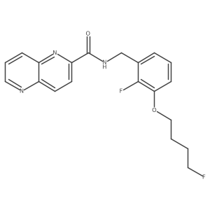 N-[[2-Fluoro-3-(4-fluorobutoxy)phenyl]methyl]-1,5-naphthyridine-2-carboxamide结构式