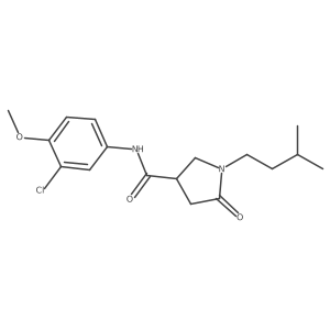 N-(3-chloro-4-methoxyphenyl)-1-(3-methylbutyl)-5-oxopyrrolidine-3-carboxamide Structure