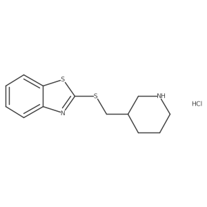 2-((Piperidin-3-ylmethyl)thio)benzo[d]thiazole hydrochloride结构式