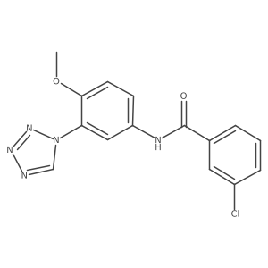 3-chloro-N-[4-methoxy-3-(1H-tetrazol-1-yl)phenyl]benzamide结构式