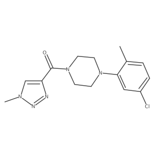 (4-(5-chloro-2-methylphenyl)piperazin-1-yl)(1-methyl-1H-1,2,3-triazol-4-yl)methanone结构式