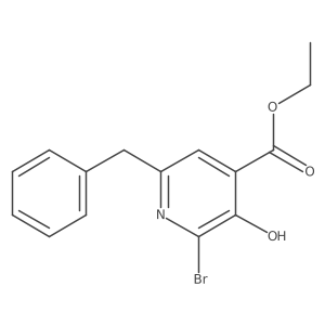 Ethyl 2-bromo-3-hydroxy-6-(phenylmethyl)-4-pyridinecarboxylate结构式