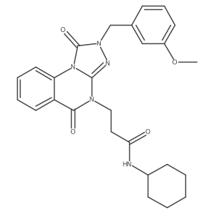N-cyclohexyl-3-(2-(3-methoxybenzyl)-1,5-dioxo-1,2-dihydro-[1,2,4]triazolo[4,3-a]quinazolin-4(5H)-yl)propanamide Structure