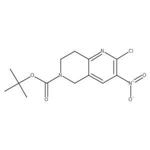 Tert-butyl 2-chloro-3-nitro-7,8-dihydro-1,6-naphthyridine-6(5H)-carboxylate结构式