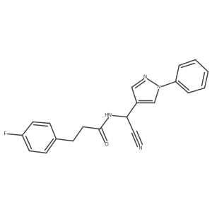 N-[cyano(1-phenyl-1H-pyrazol-4-yl)methyl]-3-(4-fluorophenyl)propanamide结构式