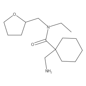 Cyclohexanecarboxamide, 1-(aminomethyl)-N-ethyl-N-[(tetrahydro-2-furanyl)methyl]- Structure