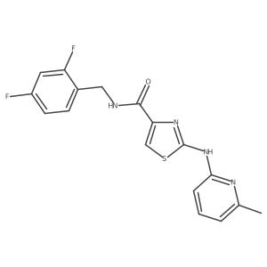 N-(2,4-difluorobenzyl)-2-((6-methylpyridin-2-yl)amino)thiazole-4-carboxamide Structure