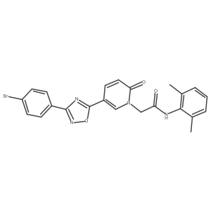 2-(5-(3-(4-bromophenyl)-1,2,4-oxadiazol-5-yl)-2-oxopyridin-1(2H)-yl)-N-(2,6-dimethylphenyl)acetamide结构式