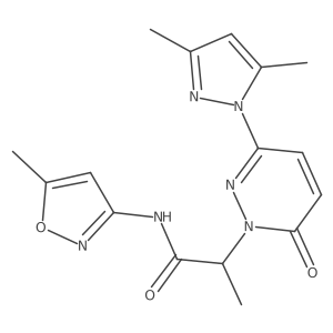 2-(3-(3,5-dimethyl-1H-pyrazol-1-yl)-6-oxopyridazin-1(6H)-yl)-N-(5-methylisoxazol-3-yl)propanamide结构式
