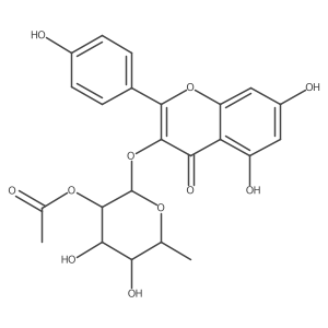 kaempferol-3-O-(2-O-acetyl-alpha-L-rhamnopyranoside) Structure