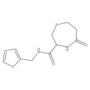 5-oxo-N-(thiophen-2-ylmethyl)-1,4-thiazepane-3-carboxamide Structure