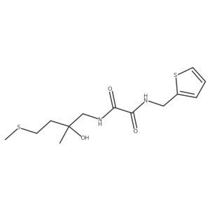 N1-(2-hydroxy-2-methyl-4-(methylthio)butyl)-N2-(thiophen-2-ylmethyl)oxalamide结构式