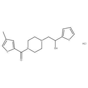 (4-(2-(Furan-2-yl)-2-hydroxyethyl)piperazin-1-yl)(4-methylthiophen-2-yl)methanone hydrochloride结构式