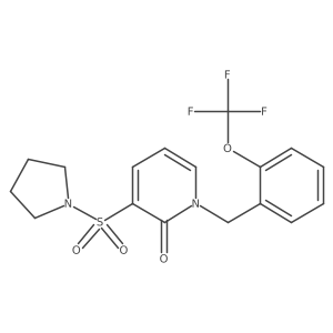 3-(Pyrrolidine-1-sulfonyl)-1-{[2-(trifluoromethoxy)phenyl]methyl}-1,2-dihydropyridin-2-one Structure