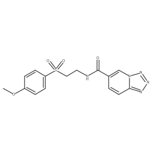 N-{2-[(4-methoxyphenyl)sulfonyl]ethyl}tetrazolo[1,5-a]pyridine-6-carboxamide结构式