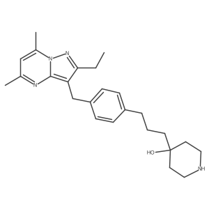 4-[3-[4-[(2-Ethyl-5,7-dimethylpyrazolo[1,5-a]pyrimidin-3-yl)methyl]phenyl]propyl]-4-piperidinol Structure
