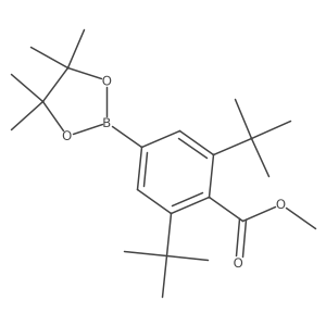 2,6-Bis(1,1-dimethylethyl)-4-(4,4,5,5-tetramethyl-1,3,2-dioxaborolan-2-yl)benzoic acid methyl ester结构式