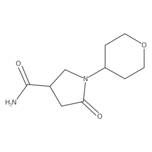 5-oxo-1-(tetrahydro-2H-pyran-4-yl)pyrrolidine-3-carboxamide Structure