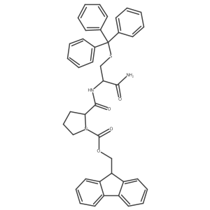 L-Cysteinamide, 1-[(9H-fluoren-9-ylmethoxy)carbonyl]-L-prolyl-S-(triphenylmethyl)-结构式