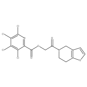 2-oxo-2-{4H,5H,6H,7H-thieno[3,2-c]pyridin-5-yl}ethyl 3,4,5,6-tetrachloropyridine-2-carboxylate结构式