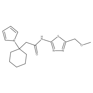 2-(1-(1H-pyrrol-1-yl)cyclohexyl)-N-(5-(methoxymethyl)-1,3,4-thiadiazol-2-yl)acetamide结构式