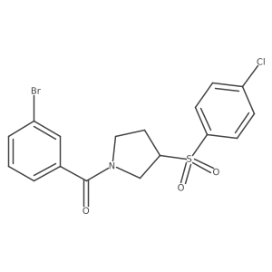 (3-Bromophenyl)(3-((4-chlorophenyl)sulfonyl)pyrrolidin-1-yl)methanone结构式