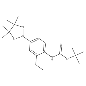 [2-Ethyl-4-(4,4,5,5-tetramethyl-[1,3,2]dioxaborolan-2-yl)-phenyl]-carbamic acid tert-butyl ester Structure