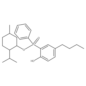 (Rp)-(1R,2S,5R)-2-Isopropyl-5-methylcyclohexyl (5-butyl-2-hydroxyphenyl)(phenyl)phosphinate Structure