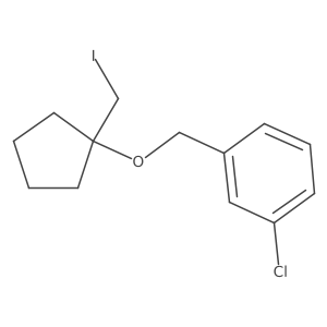 1-Chloro-3-({[1-(iodomethyl)cyclopentyl]oxy}methyl)benzene结构式