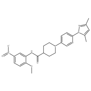 1-(6-(3,5-dimethyl-1H-pyrazol-1-yl)pyridazin-3-yl)-N-(2-methoxy-5-nitrophenyl)piperidine-4-carboxamide结构式