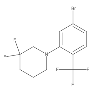 1-(5-Bromo-2-(trifluoromethyl)phenyl)-3,3-difluoropiperidine结构式