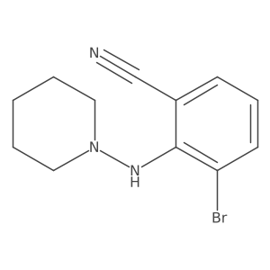 3-Bromo-2-(piperidin-1-ylamino)benzonitrile结构式