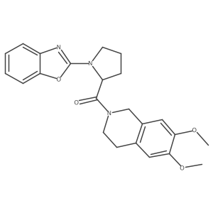 (1-(benzo[d]oxazol-2-yl)pyrrolidin-2-yl)(6,7-dimethoxy-3,4-dihydroisoquinolin-2(1H)-yl)methanone结构式